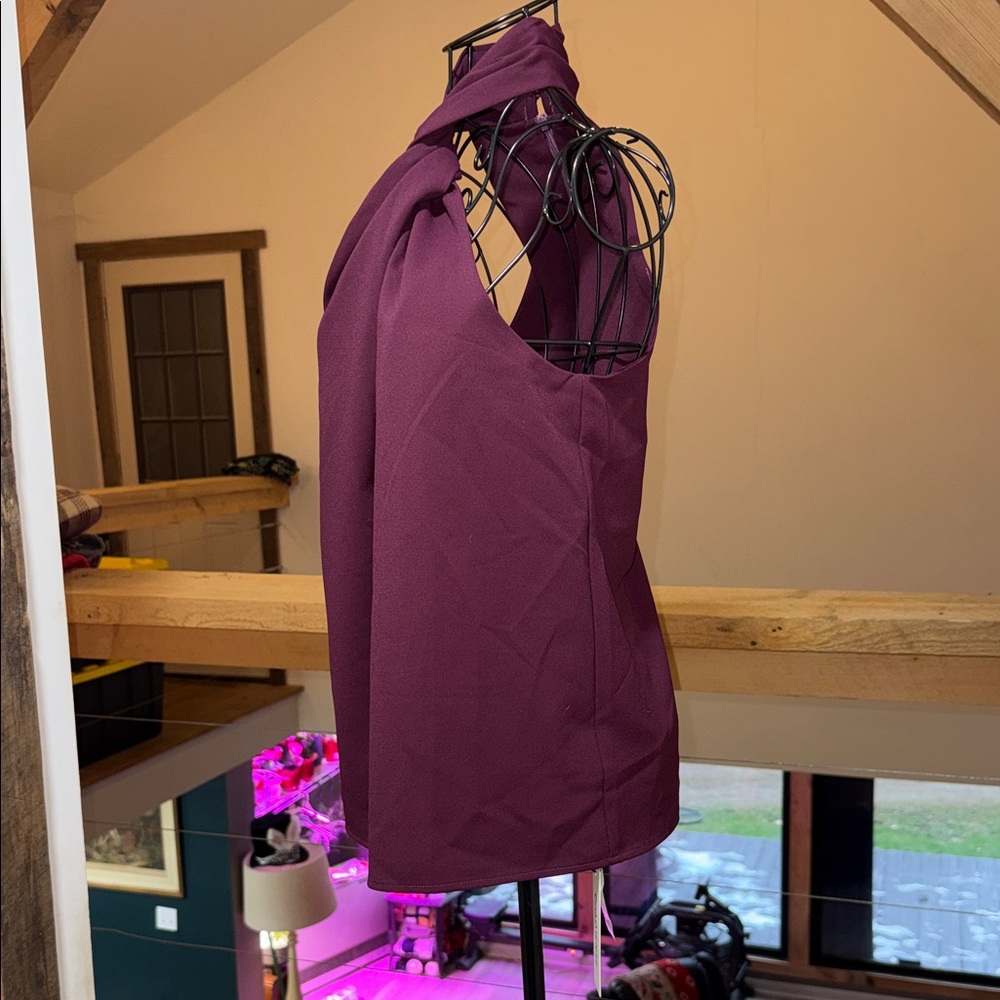 Commense Halter Neck Purple Tank Top - Picture 4 of 5
